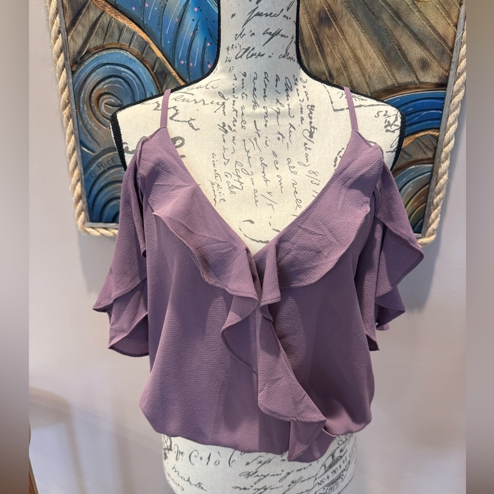 Purple Ruffle Off-Shoulder Top